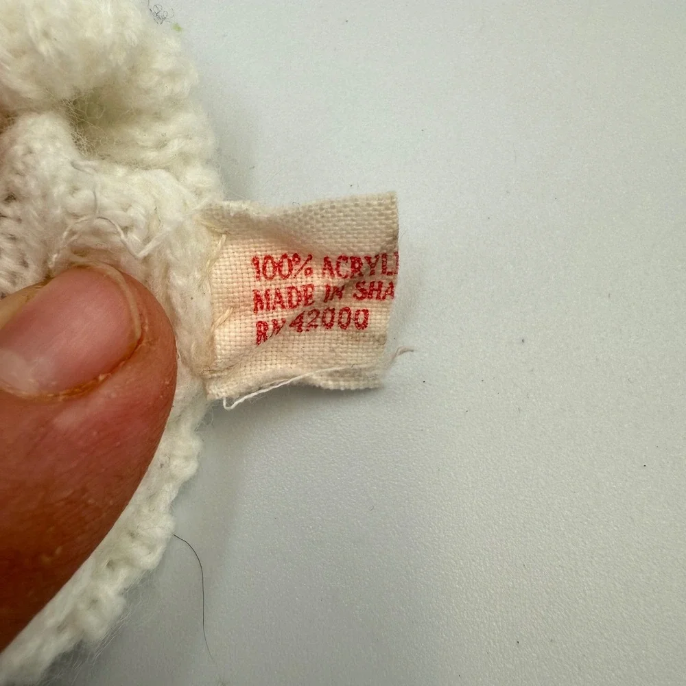 Vtg Baby Mittens‎ with String | Panda, Balloon, Parachute | 1980s 100% Acrylic
